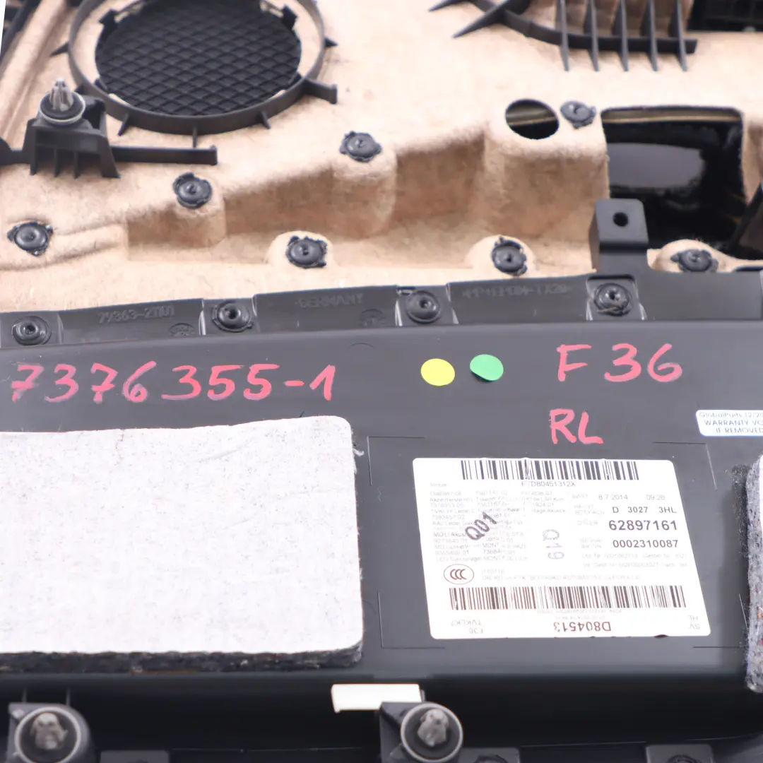 BMW F36 Türkarte Trim hinten links Verkleidung Panel Leder Elfenbein Weiß - SKU 7376355-1 - Teilenummer 7376355