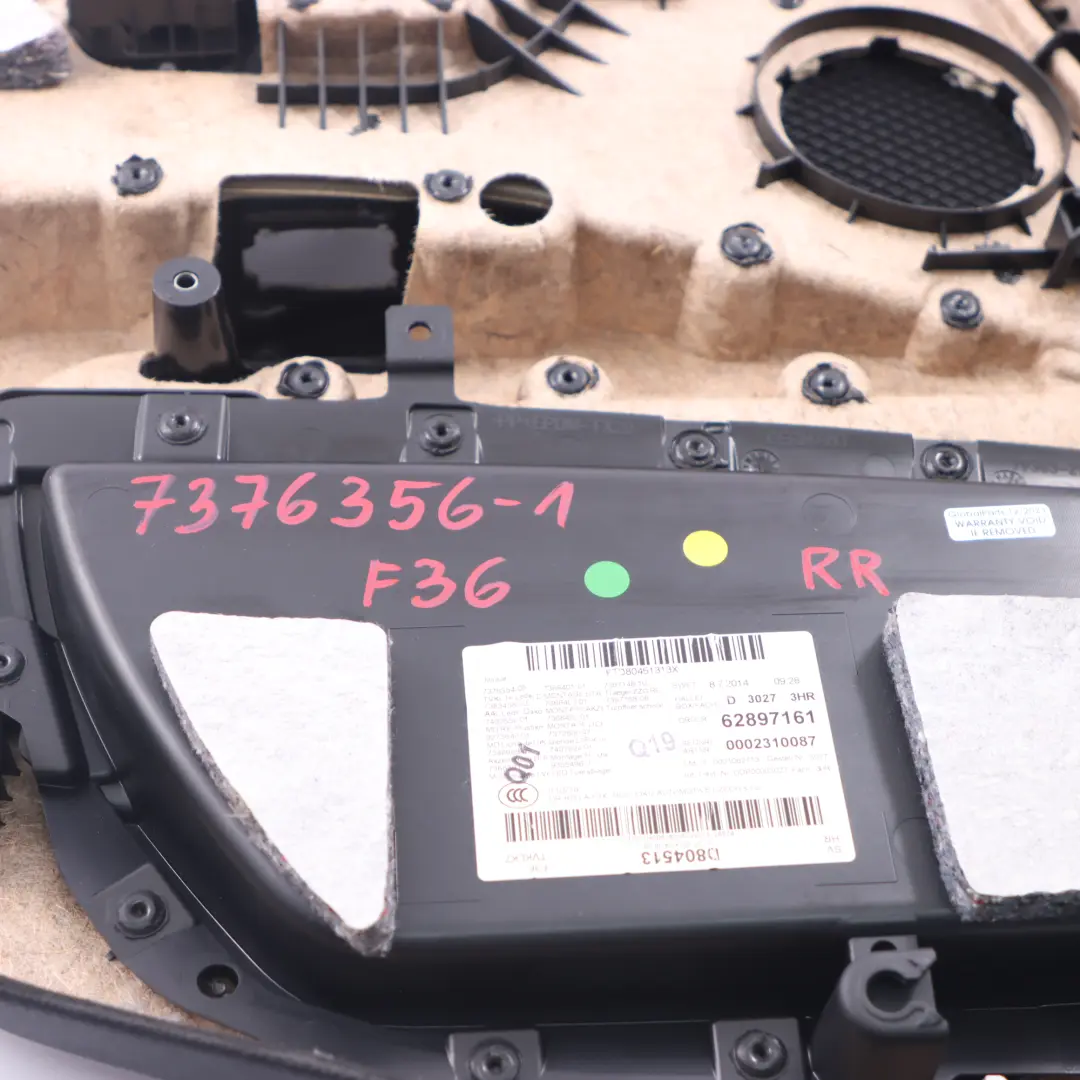 BMW F36 Türkarte Trim hinten rechts Verkleidung Panel Leder Elfenbein Weiß - SKU 7376356-1 - Teilenummer 7376356
