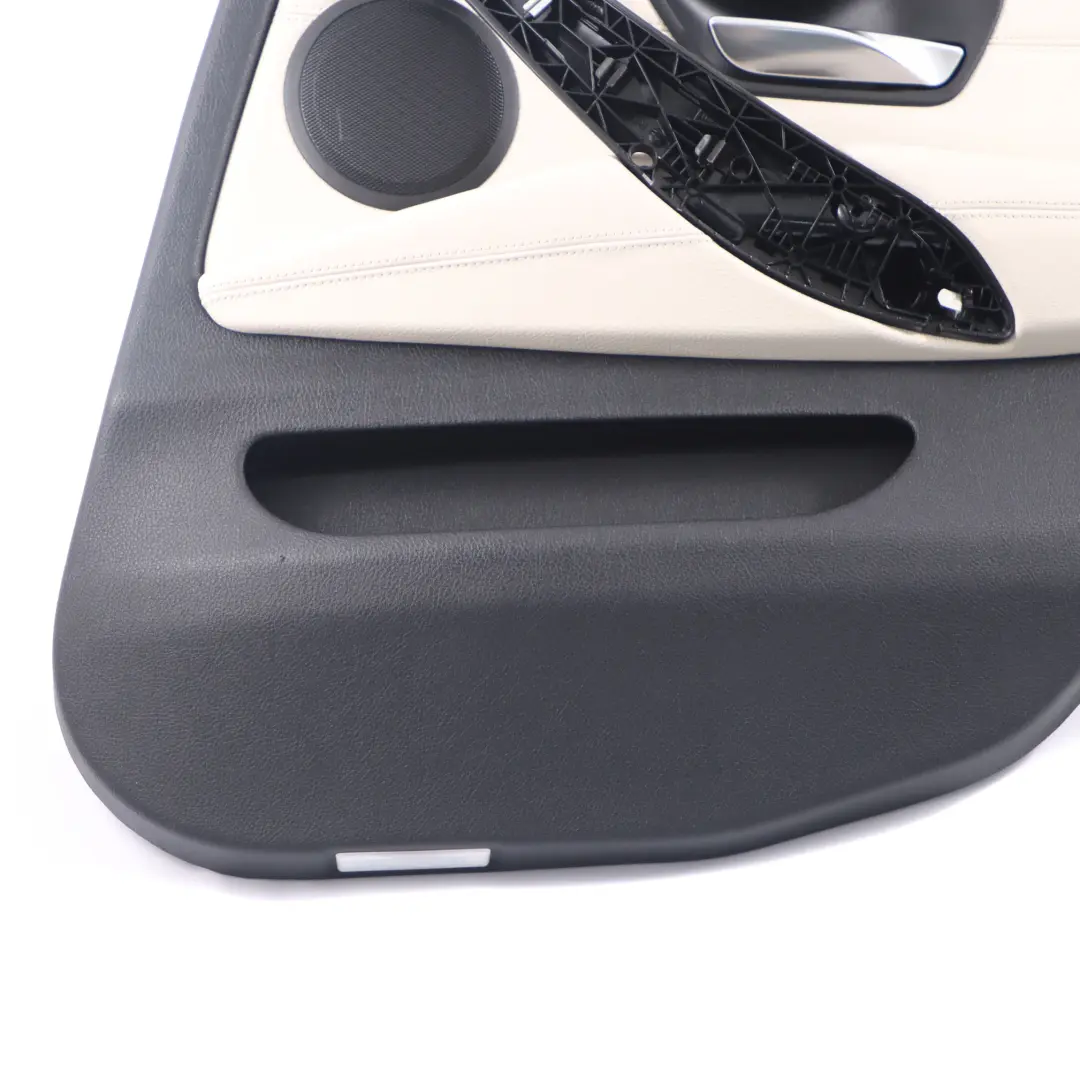 Rivestimento scheda porta posteriore destra Pannello pelle bianco per BMW F36 con numero di parte 7376356 BMW F36 Rivestimento scheda porta posteriore destra Pannello pelle bianco - SKU 7376356-1 - Numero di parte 7376356