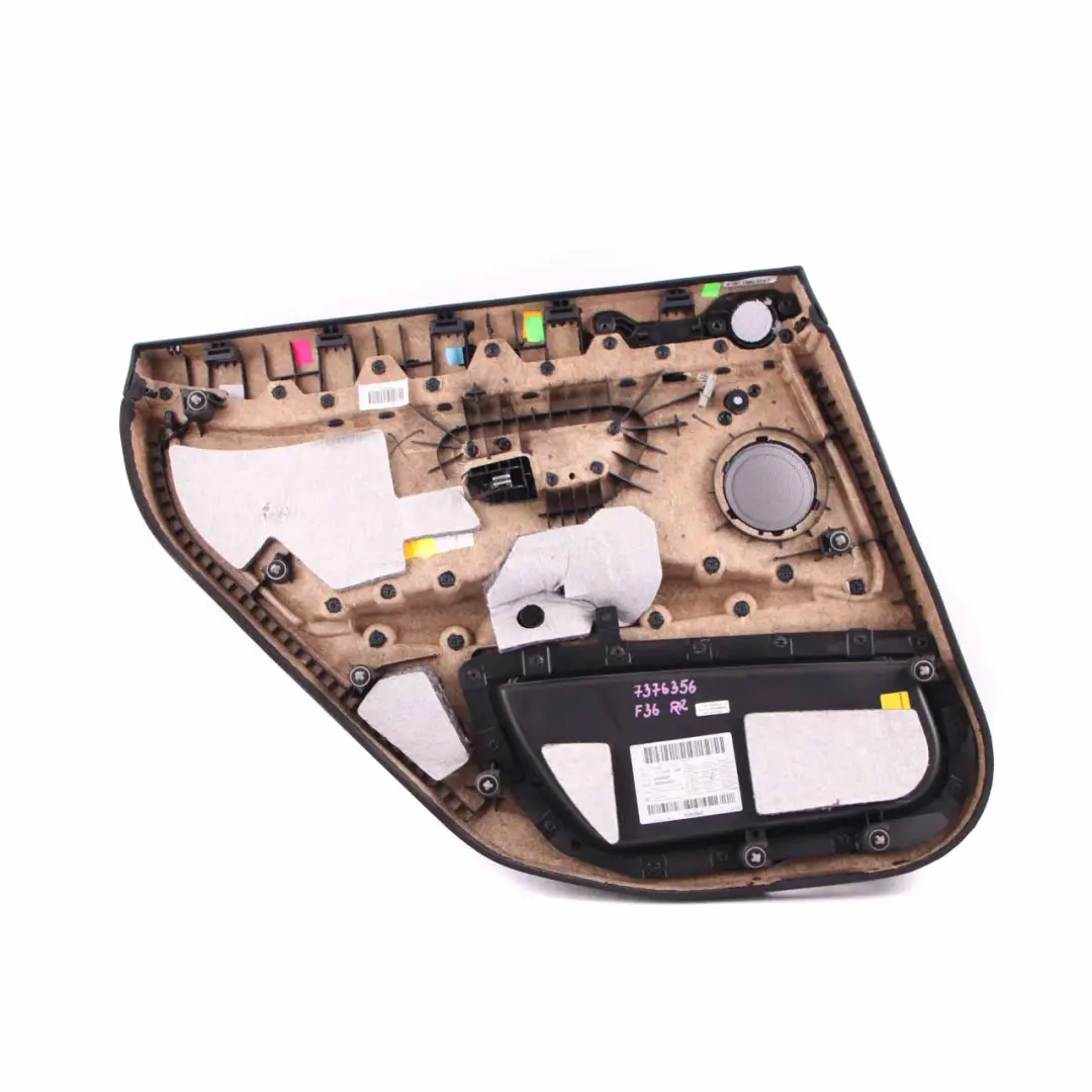 Door Card Trim Rear Right O/S Panelling Lining Leather Ivory White to BMW F36 with Part number 7376356 BMW F36 Door Card Trim Rear Right O/S Panelling Lining Leather Ivory White - SKU 7376356 - Part number 7376356