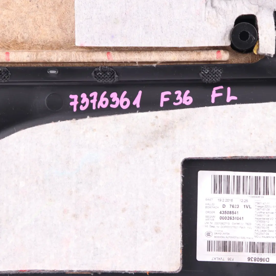 BMW F36 Door Card Trim Front Left N/S Lining Panel Leather Ivory White - SKU 7376361 - Part number 7376361