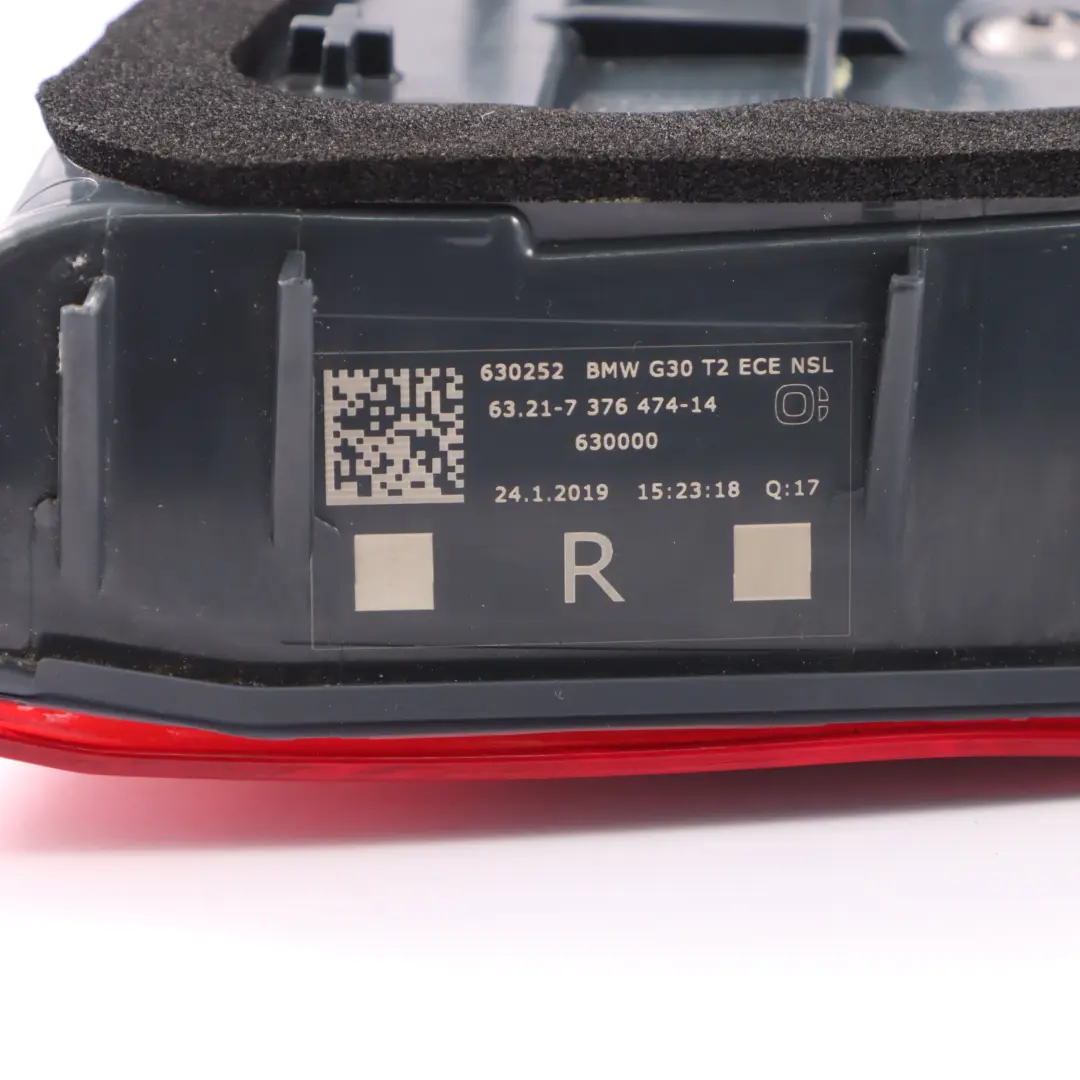 Luz Trasera BMW G30 F90 M5 Derecha Tapa Maletero Bota Portón Trasero para con número de pieza 7376474 Luz Trasera BMW G30 F90 M5 Derecha Tapa Maletero Bota Portón Trasero - SKU 7376474-2 - Número de pieza 7376474
