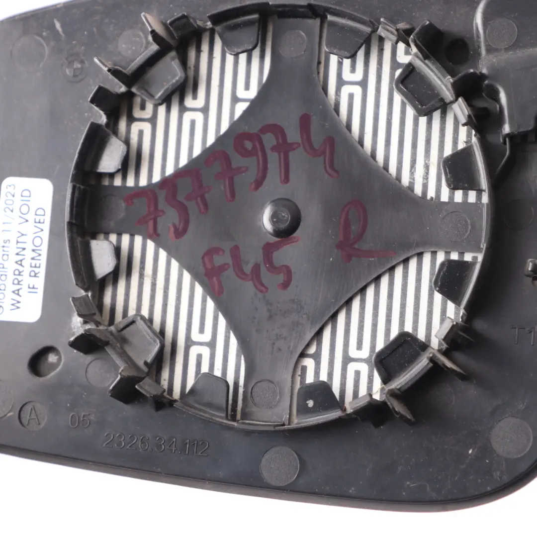 Wing Mirror Glass BMW F45 X1 F48 Right O/S Wide Angle Outside to with Part number 7377974 Wing Mirror Glass BMW F45 X1 F48 Right O/S Wide Angle Outside - SKU 7377974 - Part number 7377974