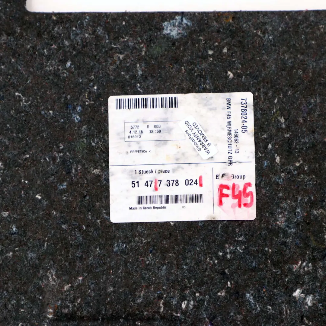 Isolation Thermique du Coffre et du Puits à Bagages pour BMW F45 Active Tourer à propos du numéro de pièce 7378024 BMW F45 Active Tourer Isolation Thermique du Coffre et du Puits à Bagages - SKU 7378024 - Numéro de pièce 7378024