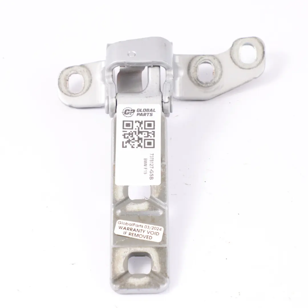 Boot Hinge Top Rear Left N/S Glacier Silber Metallic - A83 to BMW X5 F15 Tailgate with Part number 7378127 BMW X5 F15 Tailgate Boot Hinge Top Rear Left N/S Glacier Silber Metallic - A83 - SKU 7378127-GSB - Part number 7378127