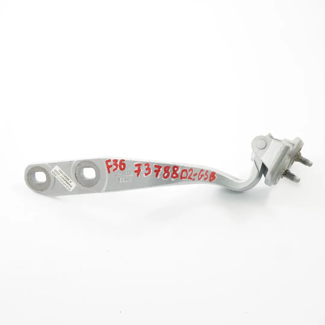 BMW F36 Tailgate Boot Trunk Lid Hinge Rear Right O/S Glacier Silver A83 - SKU 7378802-GSB - Part number 7378802