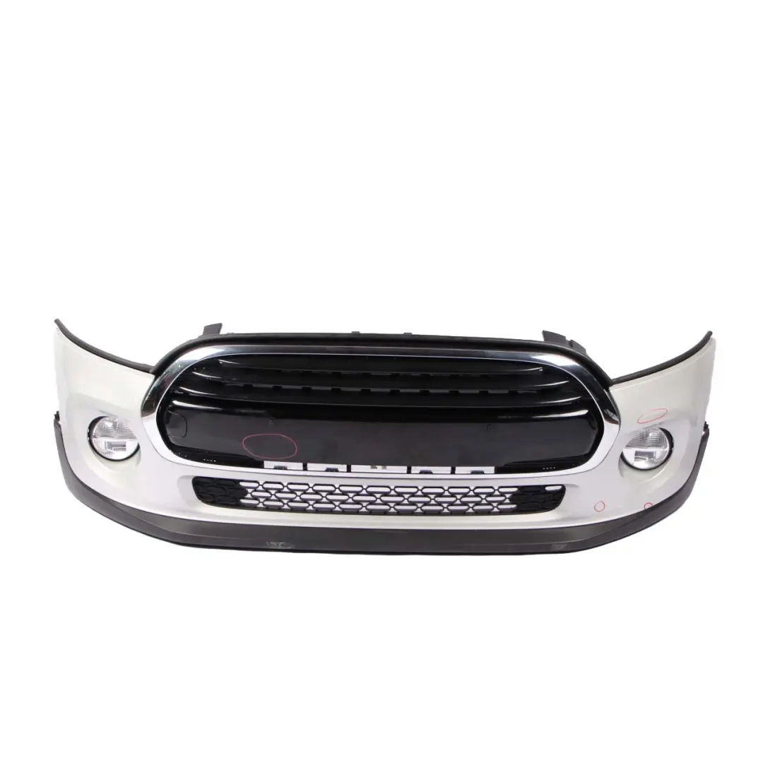 Complete Front Bumper Trim Panel White Silver - A62 to Mini Cooper F55 F56 F57 with Part number 7379432 Mini Cooper F55 F56 F57 Complete Front Bumper Trim Panel White Silver - A62 - SKU 7379432-WS - Part number 7379432