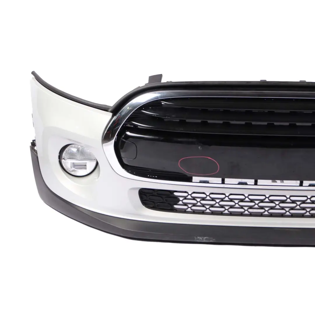 Complete Front Bumper Trim Panel White Silver - A62 to Mini Cooper F55 F56 F57 with Part number 7379432 Mini Cooper F55 F56 F57 Complete Front Bumper Trim Panel White Silver - A62 - SKU 7379432-WS - Part number 7379432