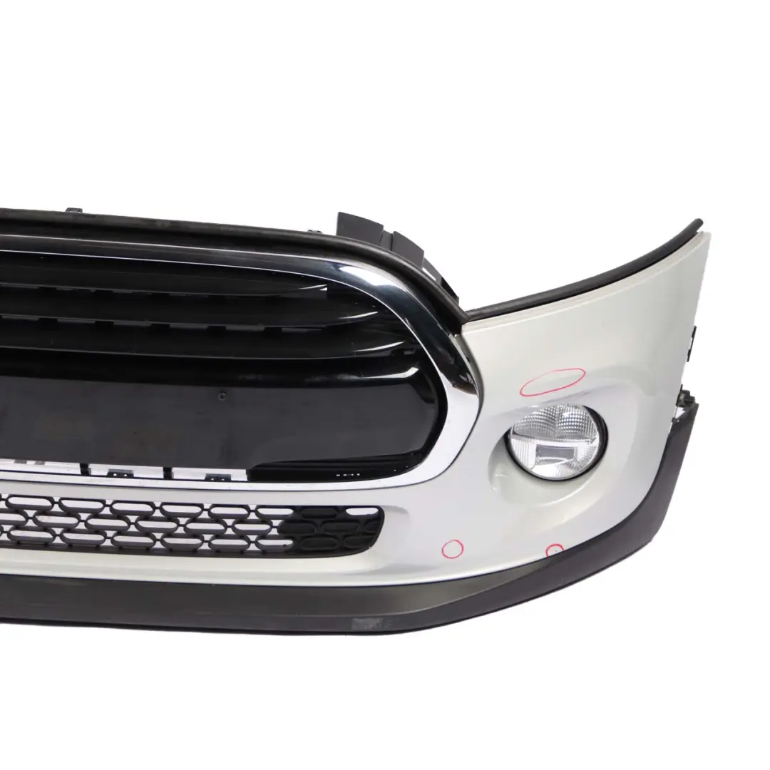 Complete Front Bumper Trim Panel White Silver - A62 to Mini Cooper F55 F56 F57 with Part number 7379432 Mini Cooper F55 F56 F57 Complete Front Bumper Trim Panel White Silver - A62 - SKU 7379432-WS - Part number 7379432