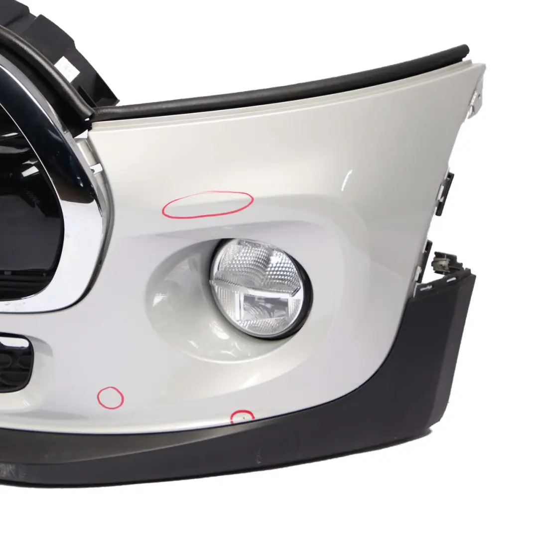 Mini Cooper F55 F56 F57 Complete Front Bumper Trim Panel White Silver - A62 - SKU 7379432-WS - Part number 7379432