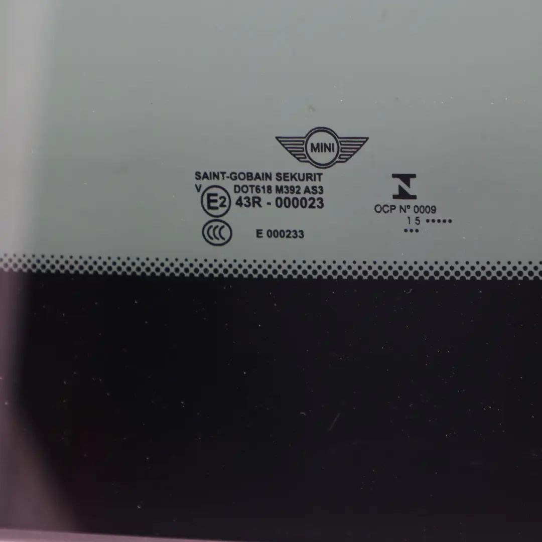 Panoramic Sliding Roof Sunroof Rear Glass Panel AS3 Tinted to Mini F56 with Part number 7379620 Mini F56 Panoramic Sliding Roof Sunroof Rear Glass Panel AS3 Tinted - SKU 7379620 - Part number 7379620