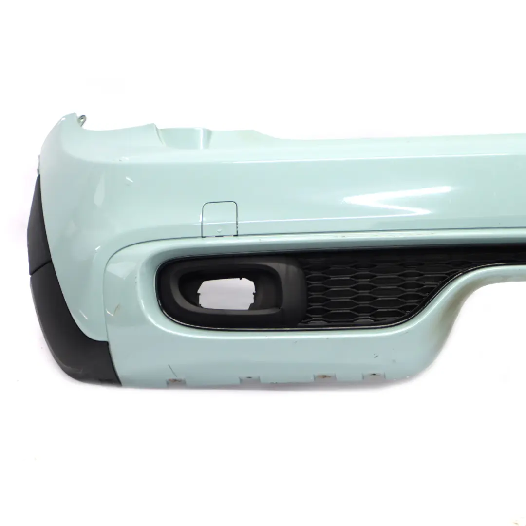 Bumper Cooper S Complete Panel Ice Blue - B28 to Mini F56 F57 Rear with Part number 7380020 Mini F56 F57 Rear Bumper Cooper S Complete Panel Ice Blue - B28 - SKU 7380020-ICE - Part number 7380020