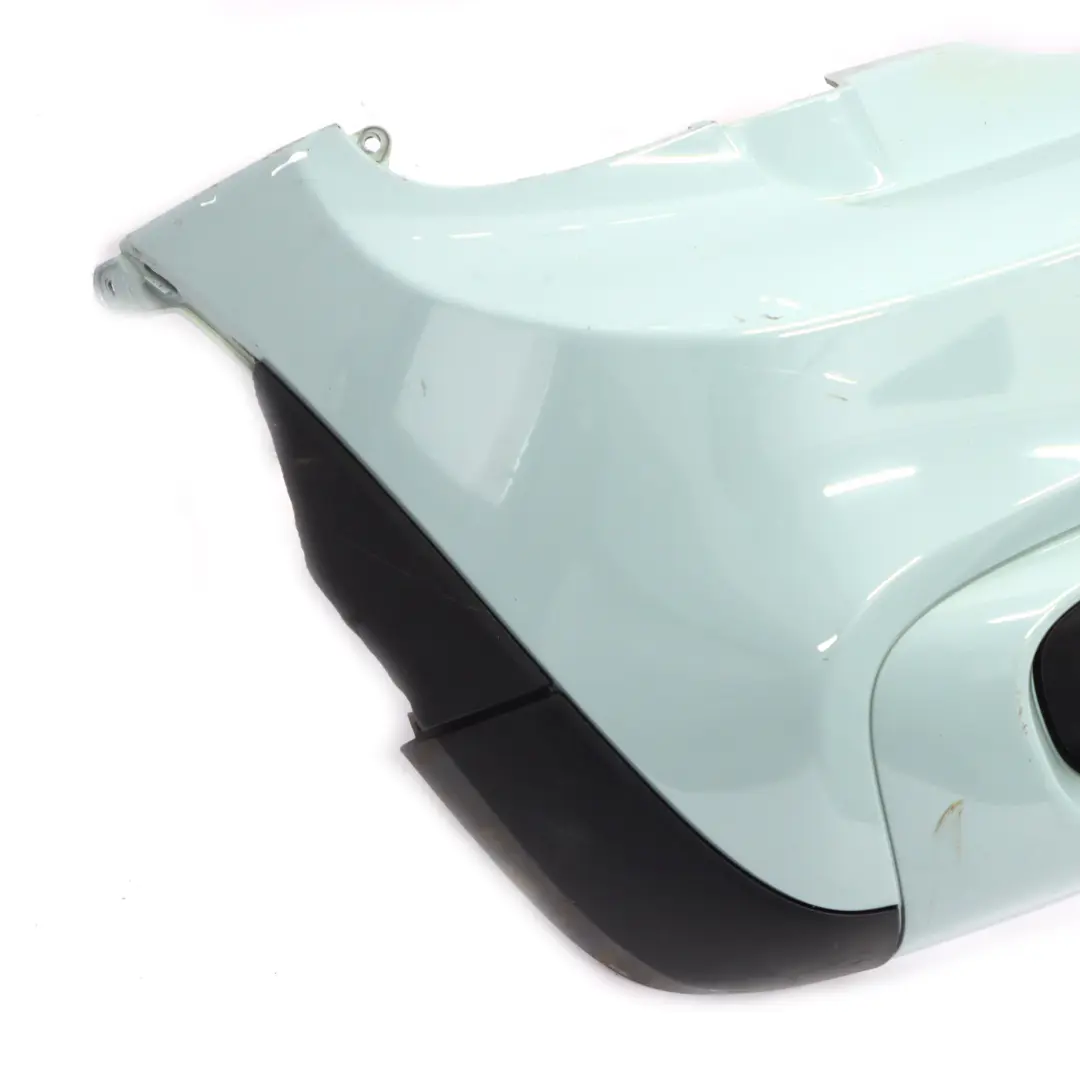 Bumper Cooper S Complete Panel Ice Blue - B28 to Mini F56 F57 Rear with Part number 7380020 Mini F56 F57 Rear Bumper Cooper S Complete Panel Ice Blue - B28 - SKU 7380020-ICE - Part number 7380020