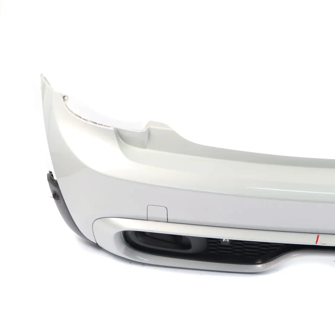 Bumper Cooper S Complete Panel White Silver Metallic - A62 to Mini F56 F57 Rear with Part number 7380020 Mini F56 F57 Rear Bumper Cooper S Complete Panel White Silver Metallic - A62 - SKU 7380020-WS1 - Part number 7380020