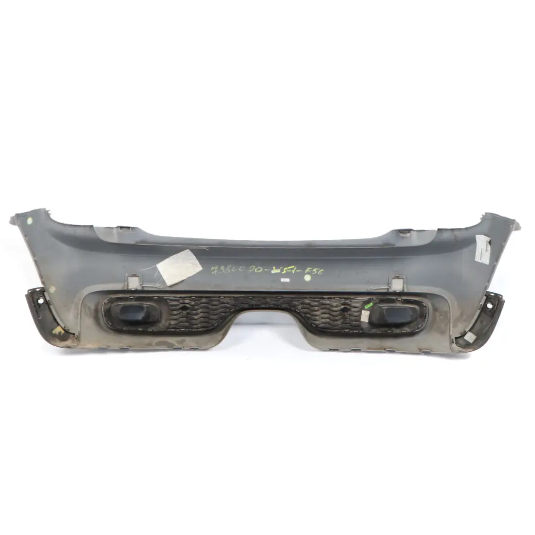 Bumper Cooper S Complete Panel White Silver Metallic - A62 to Mini F56 F57 Rear with Part number 7380020 Mini F56 F57 Rear Bumper Cooper S Complete Panel White Silver Metallic - A62 - SKU 7380020-WS1 - Part number 7380020