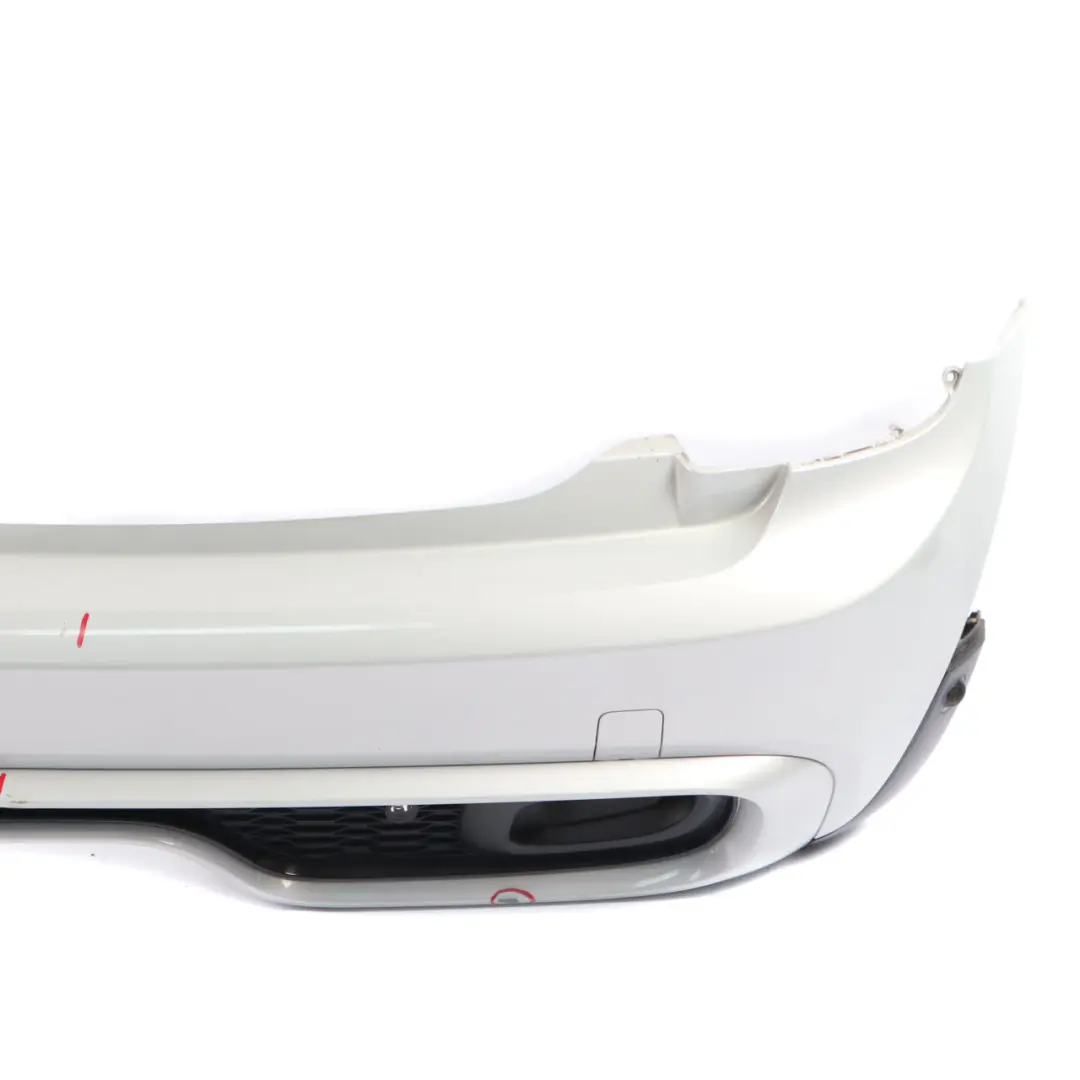 Bumper Cooper S Complete Panel White Silver Metallic - A62 to Mini F56 F57 Rear with Part number 7380020 Mini F56 F57 Rear Bumper Cooper S Complete Panel White Silver Metallic - A62 - SKU 7380020-WS1 - Part number 7380020