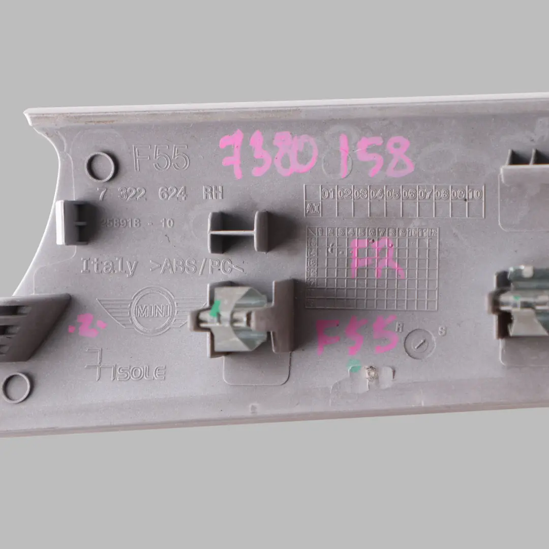 Inner Door Handle Front Right Trim Panel Off White to Mini Cooper F55 with Part number 7380158 Mini Cooper F55 Inner Door Handle Front Right Trim Panel Off White - SKU 7380158 - Part number 7380158