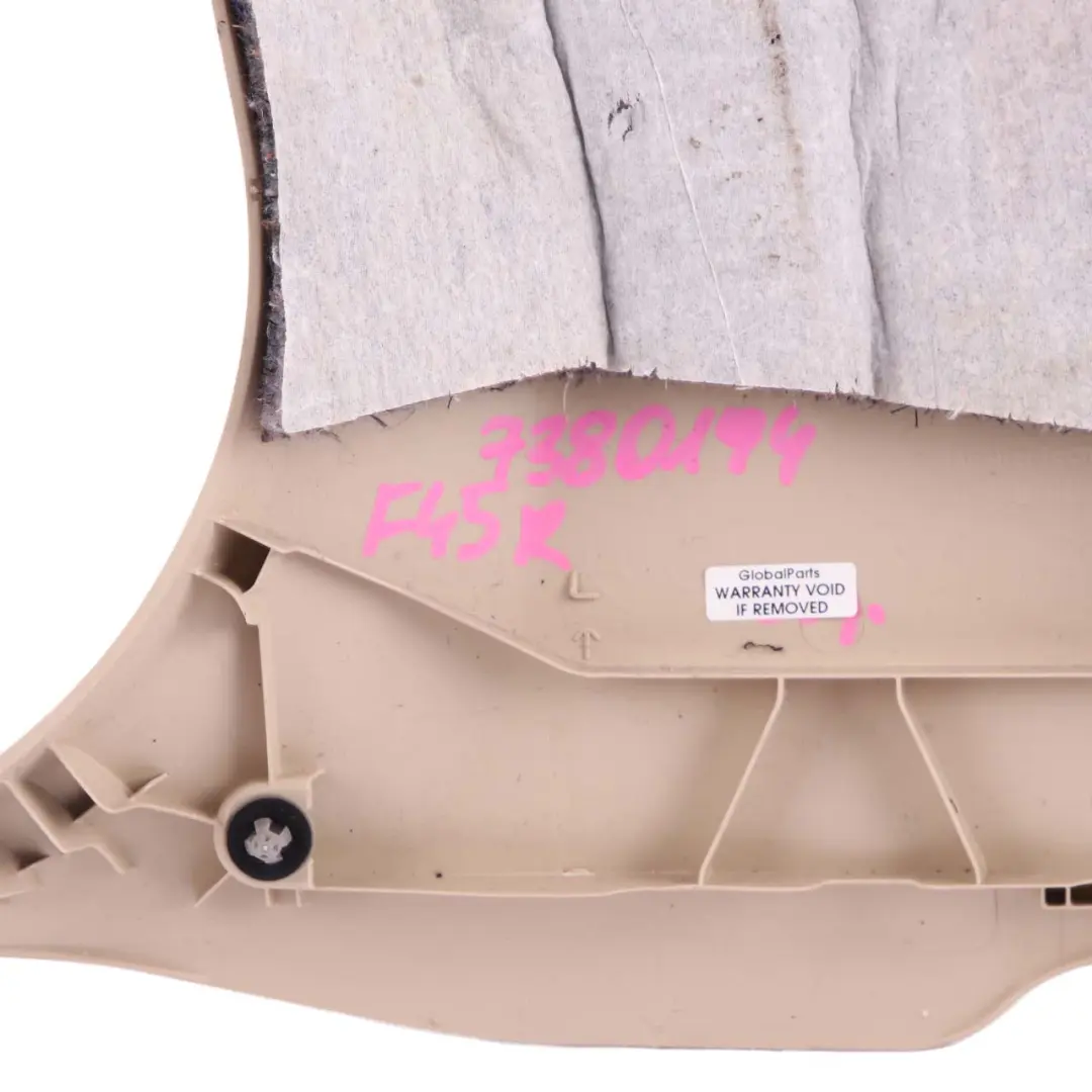 Column Bottom Trim Panel Right O/S Canberra Beige to BMW F45 F46 Cover B with Part number 7380194 BMW F45 F46 Cover B Column Bottom Trim Panel Right O/S Canberra Beige - SKU 7380194 - Part number 7380194