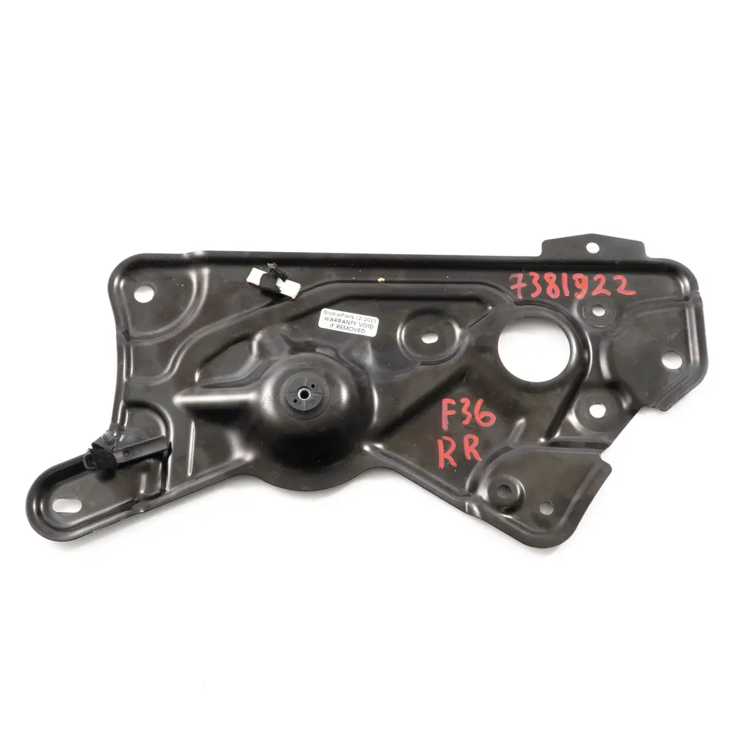 Window Lifter Motor Rear Right O/S Cover Plate Mount Bracket Trim Panel to BMW F36 with Part number 7381922 BMW F36 Window Lifter Motor Rear Right O/S Cover Plate Mount Bracket Trim Panel - SKU 7381922 - Part number 7381922