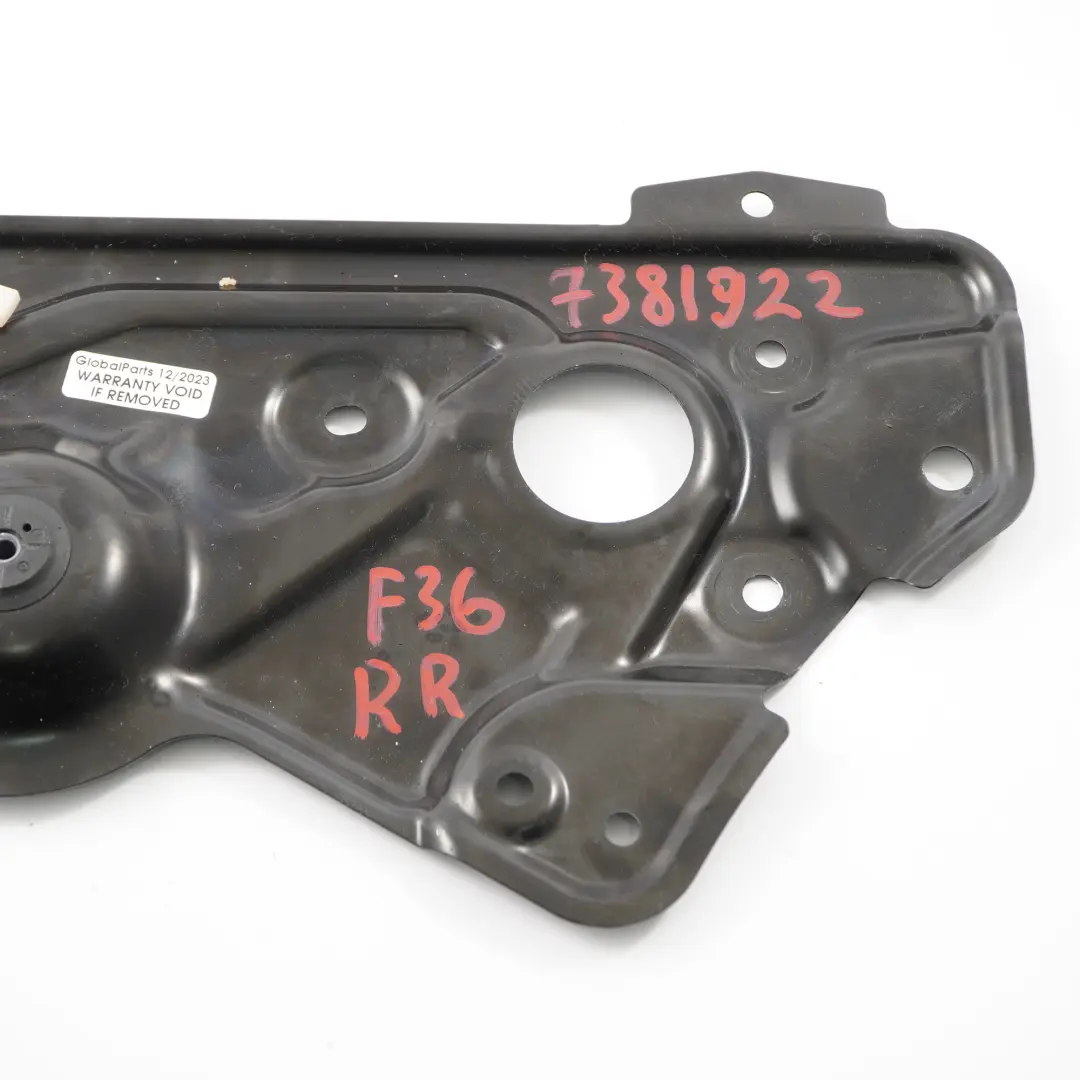 BMW F36 Motore Alzacristalli Posteriore Destro Piastra di Copertura Pannello - SKU 7381922 - Numero di parte 7381922