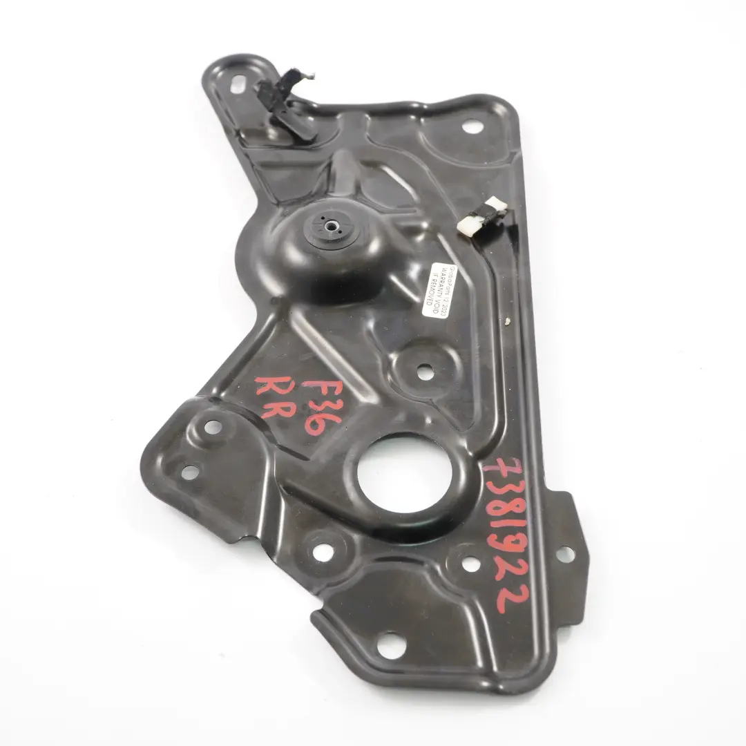 BMW F36 Fensterheber Motor hinten rechts Abdeckung Platte Halterung - SKU 7381922 - Teilenummer 7381922