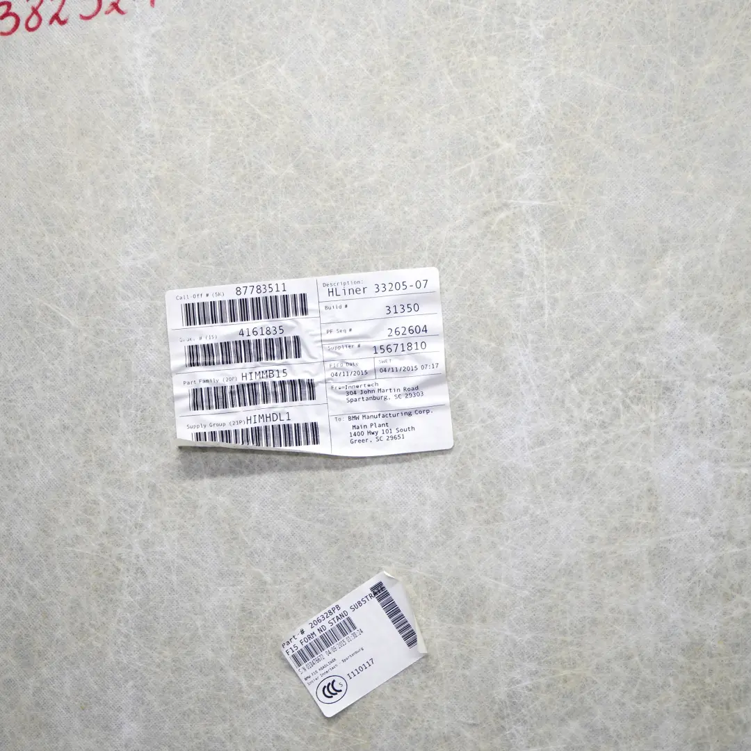 BMW X5 F15 Podsufitka Czarna Antracyt - SKU 7382321 - Numer Części 7382321