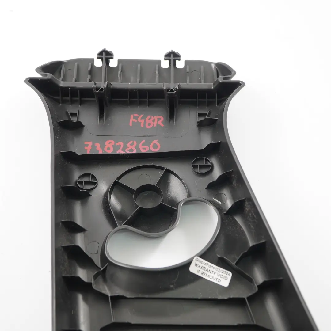 Pillar Trim Panel Right O/S Black to BMW X1 F48 Cover B with Part number 7382860 BMW X1 F48 Cover B Pillar Trim Panel Right O/S Black - SKU 7382860 - Part number 7382860