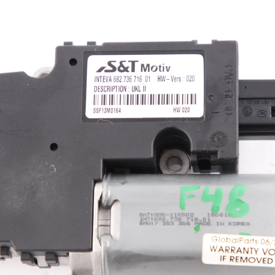 BMW X1 F48 LCI Moteur D'Actionneur De Toit Ouvrant Panoramique - SKU 7383306 - Numéro de pièce 7383306