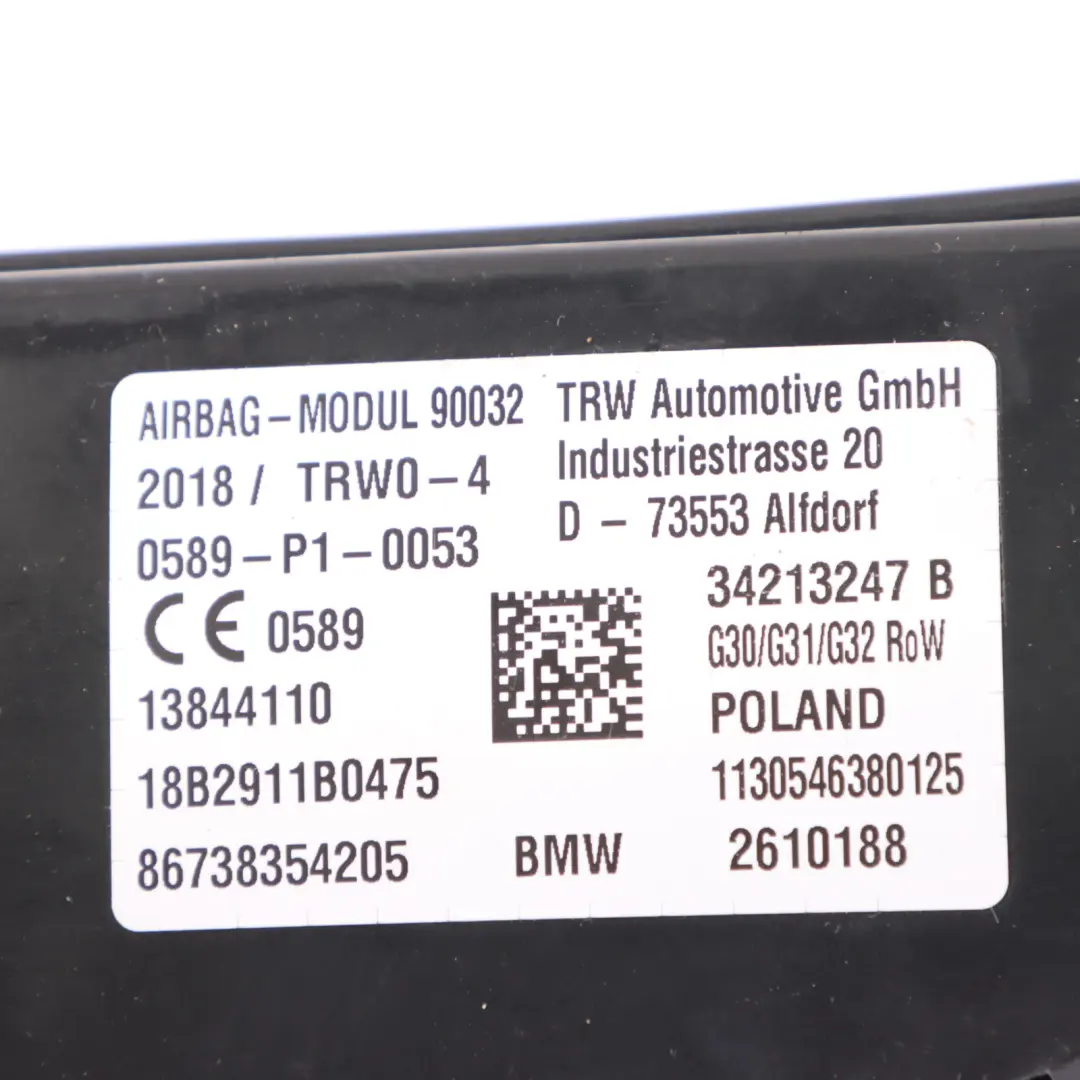 Modulo aria laterale sedile anteriore destro per BMW G30 G31 G32 G11 LCI con numero di parte 7383542 BMW G30 G31 G32 G11 LCI Modulo aria laterale sedile anteriore destro - SKU 7383542 - Numero di parte 7383542