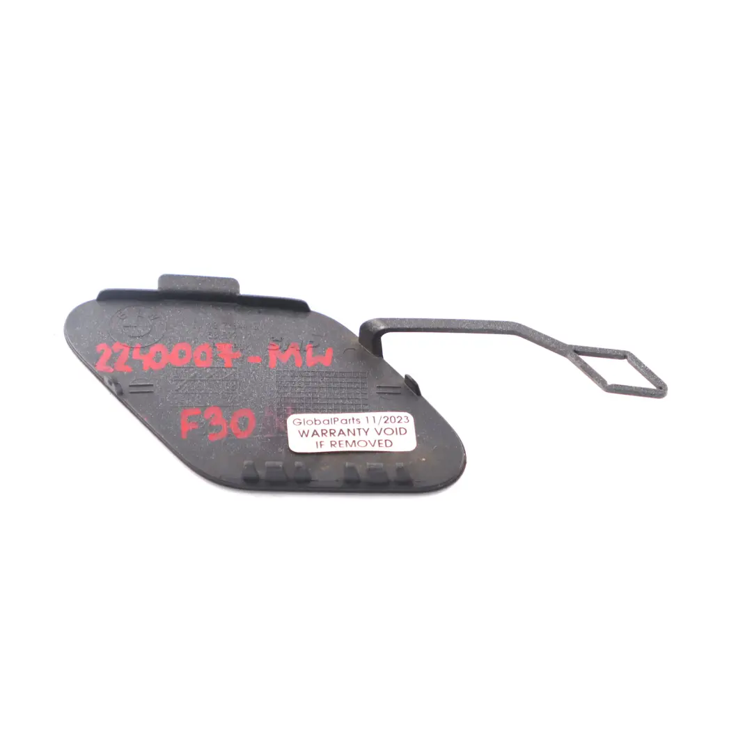 BMW F30 LCI Paraurti Posteriore Flap Gancio Traino Bianco Minerale A96 - SKU 7384417-MW - Numero di parte 7384417