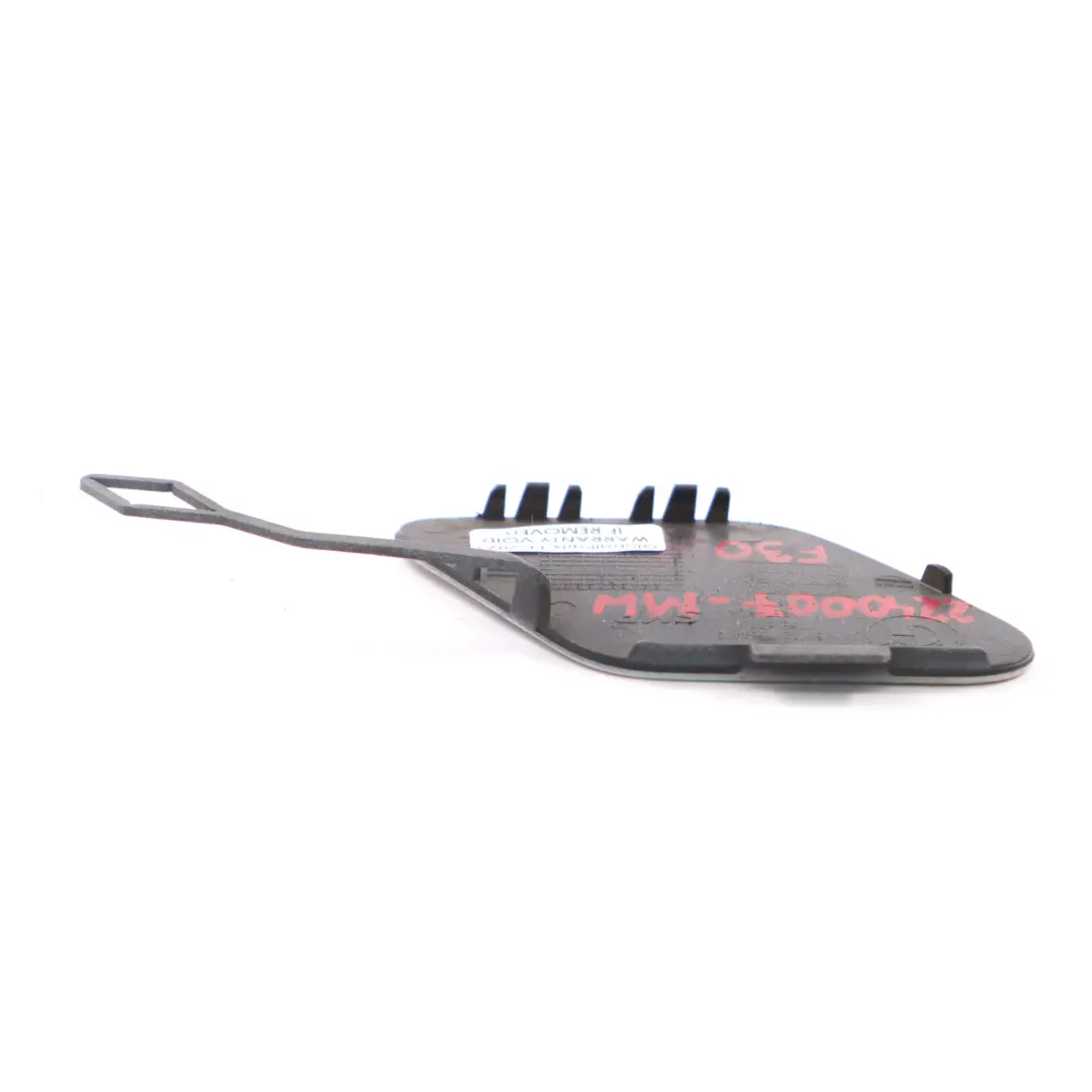 BMW F30 LCI Rear Bumper Cover Flap Towing Eye Hook Cap Mineral White A96 - SKU 7384417-MW - Part number 7384417
