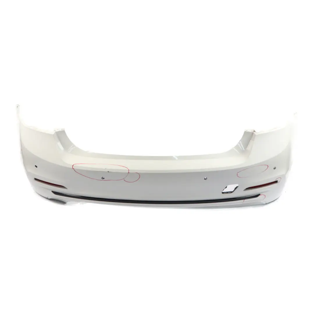 BMW F30 LCI Rear Bumper Trim Panel PDC Alpinweiss Alpine White - 300 - SKU 7384599-AW - Part number 7384599
