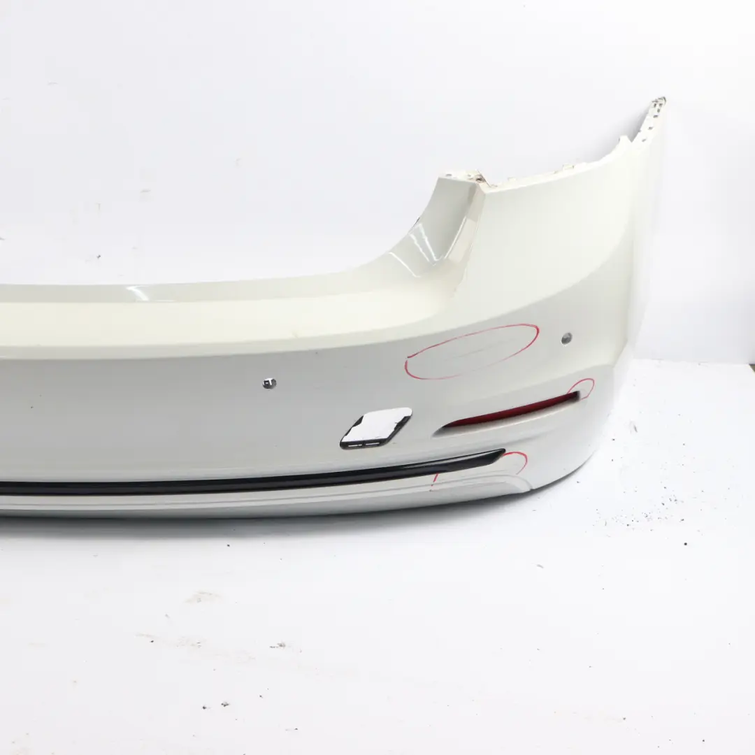 BMW F30 LCI Rear Bumper Trim Panel PDC Alpinweiss Alpine White - 300 - SKU 7384599-AW - Part number 7384599