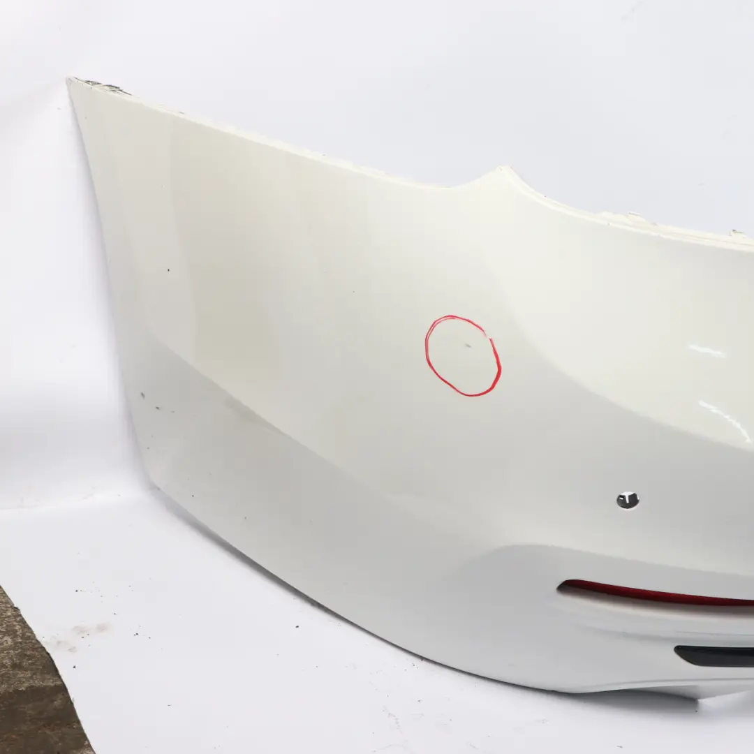 Bumper Trim Panel PDC Alpinweiss Alpine White - 300 to BMW F30 LCI Rear with Part number 7384599 BMW F30 LCI Rear Bumper Trim Panel PDC Alpinweiss Alpine White - 300 - SKU 7384599-AW - Part number 7384599