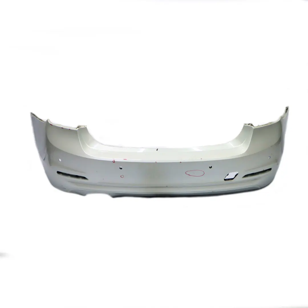 Bumper Trim Panel PDC Mineralweiss Mineral White - A96 to BMW F30 LCI Rear with Part number 7384601 BMW F30 LCI Rear Bumper Trim Panel PDC Mineralweiss Mineral White - A96 - SKU 7384601-MW - Part number 7384601