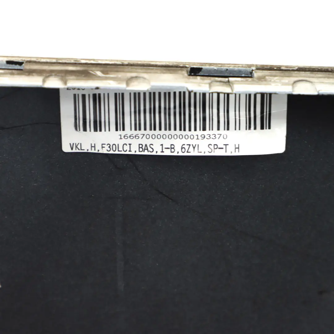 Bumper Trim Panel PDC Mineralweiss Mineral White - A96 to BMW F30 LCI Rear with Part number 7384601 BMW F30 LCI Rear Bumper Trim Panel PDC Mineralweiss Mineral White - A96 - SKU 7384601-MW - Part number 7384601