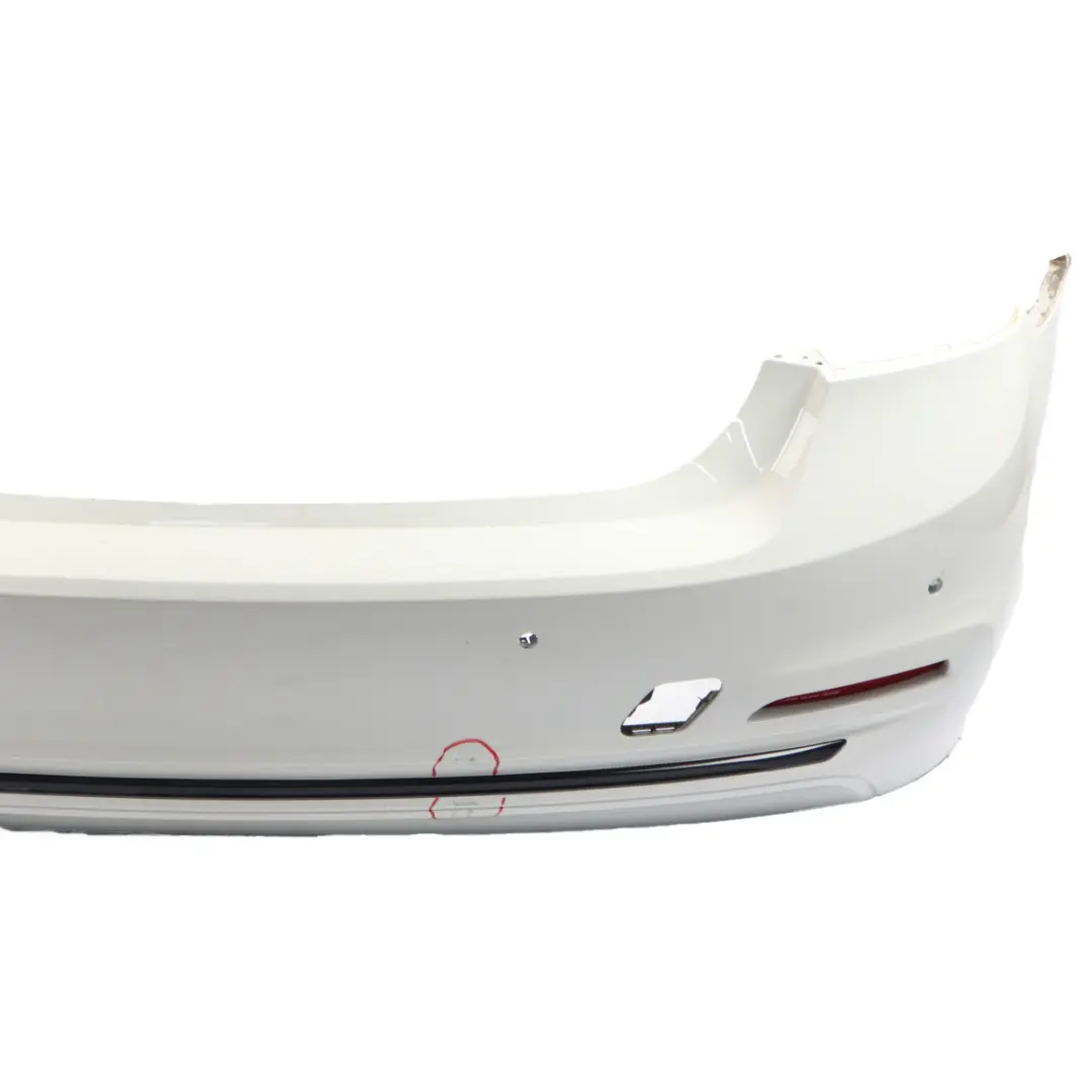 Bumper Trim Panel Sport Line PDC Alpinweiss White - 300 to BMW F30 LCI Rear with Part number 7384603 BMW F30 LCI Rear Bumper Trim Panel Sport Line PDC Alpinweiss White - 300 - SKU 7384603-AW - Part number 7384603