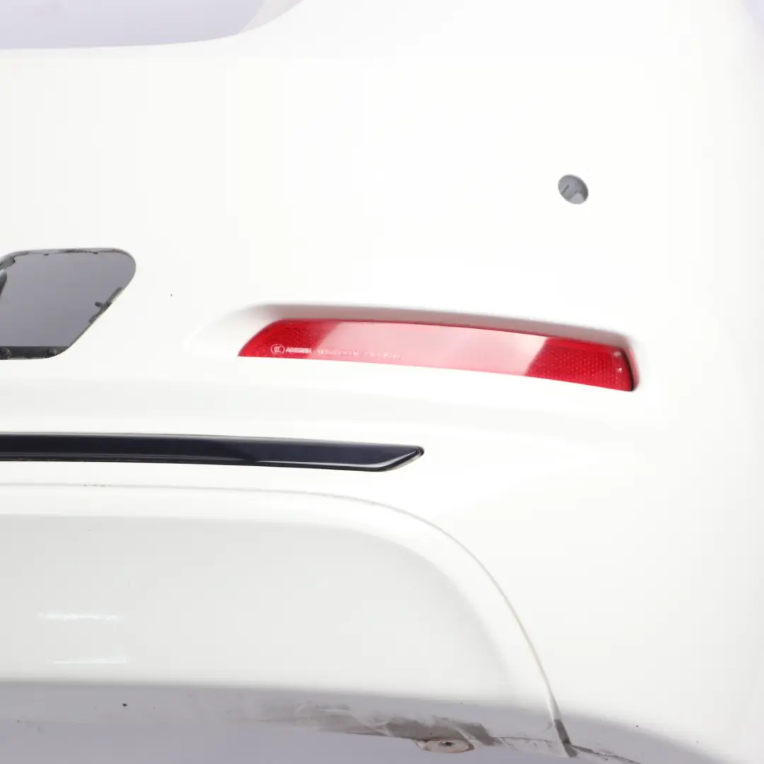 Bumper Trim Panel Sport Line PDC Alpinweiss White - 300 to BMW F30 LCI Rear with Part number 7384603 BMW F30 LCI Rear Bumper Trim Panel Sport Line PDC Alpinweiss White - 300 - SKU 7384603-AW - Part number 7384603