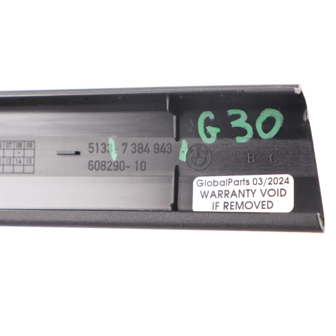 BMW G30 F90 Rear Door Window Interior Guide Rail Bar Web Left N/S - SKU 7384943 - Part number 7384943