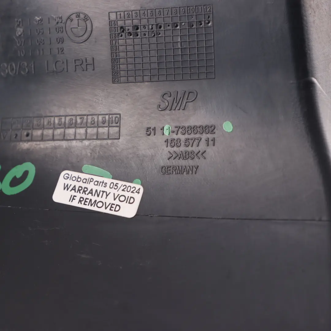 Fog Lamp Holder BMW F30 F31 LCI Bracket Support Mount Right O/S to with Part number 7386362 Fog Lamp Holder BMW F30 F31 LCI Bracket Support Mount Right O/S - SKU 7386362 - Part number 7386362