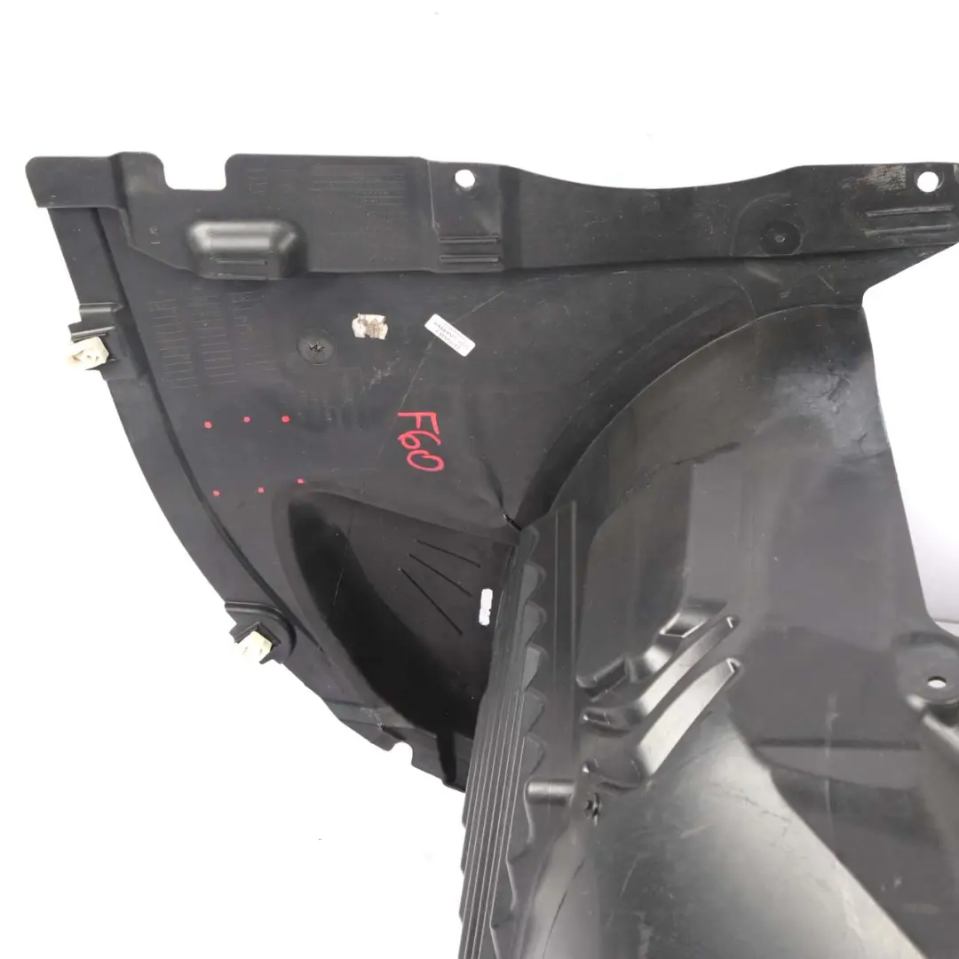 Arch Front Left N/S Splash Shield Cover to Mini Countryman F60 Wheel with Part number 7386955 Mini Countryman F60 Wheel Arch Front Left N/S Splash Shield Cover - SKU 7386955 - Part number 7386955