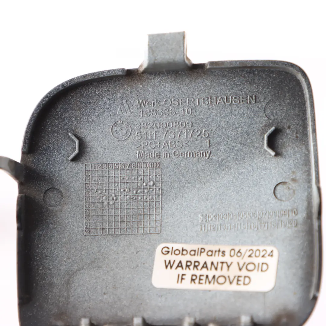 Front Bumper Flap Towing Eye Hook Cover Alpine White - 300 7371725 to BMW F20 LCI with Part number 7387170 BMW F20 LCI Front Bumper Flap Towing Eye Hook Cover Alpine White - 300 7371725 - SKU 7387170-AW - Part number 7387170