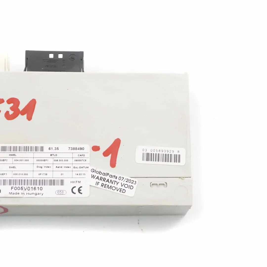 BMW F31 Touring Karosseriesteuergerät Modul HKFM 7388490 0066245503 F005V01610 - SKU 7388490-1 - Teilenummer 7412610