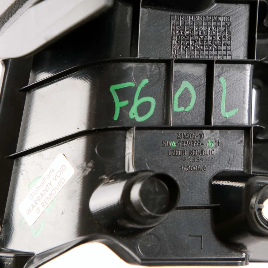 Trim Cover Panel Interior Left N/S Black to Mini Countryman F60 with Part number 7389355 Mini Countryman F60 Trim Cover Panel Interior Left N/S Black - SKU 7389355 - Part number 7389355