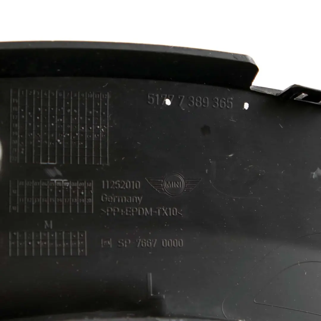 Trim Wheel Arch Moulding Front Left N/S Black to Mini Countryman F60 with Part number 7389367 Mini Countryman F60 Trim Wheel Arch Moulding Front Left N/S Black - SKU 7389367 - Part number 7389367