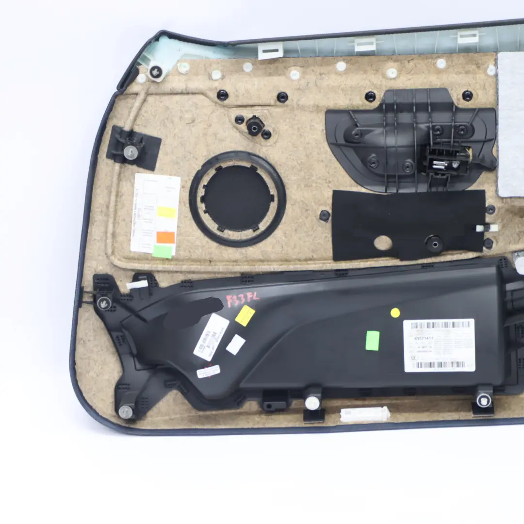 BMW F32 F33 Carte de Porte Avant Gauche Garniture Panneau Cuir Dakota Noir - SKU 7389507 - Numéro de pièce 7389507