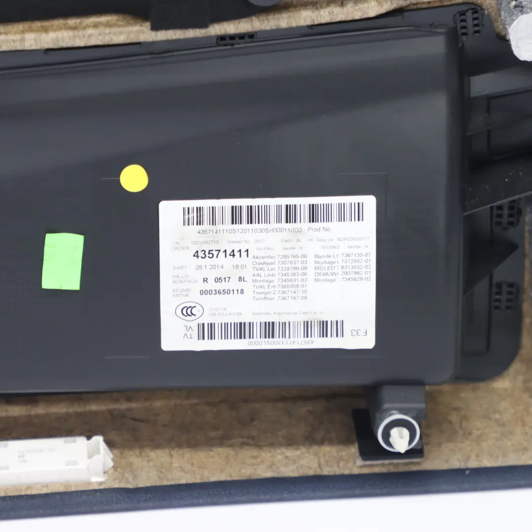 BMW F32 F33 Boczek Drzwi Lewy Przedni Czarna Skóra Dakota - SKU 7389507 - Numer Części 7389507