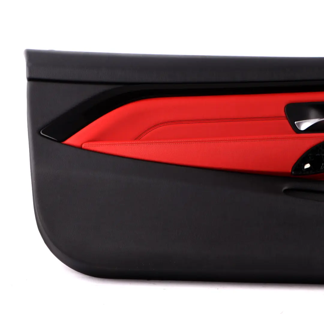 BMW F32 F33 Front Left N/S Door Card Lining Panel Black Red Leather Dakota - SKU 7389511 - Part number 7389511