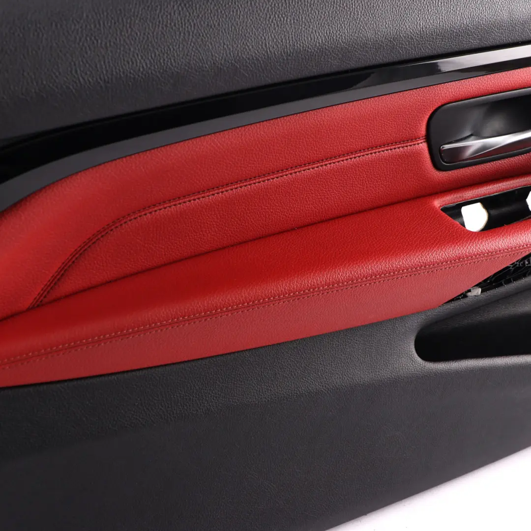 BMW F32 F33 Front Left N/S Door Card Lining Panel Black Red Leather Dakota - SKU 7389511 - Part number 7389511
