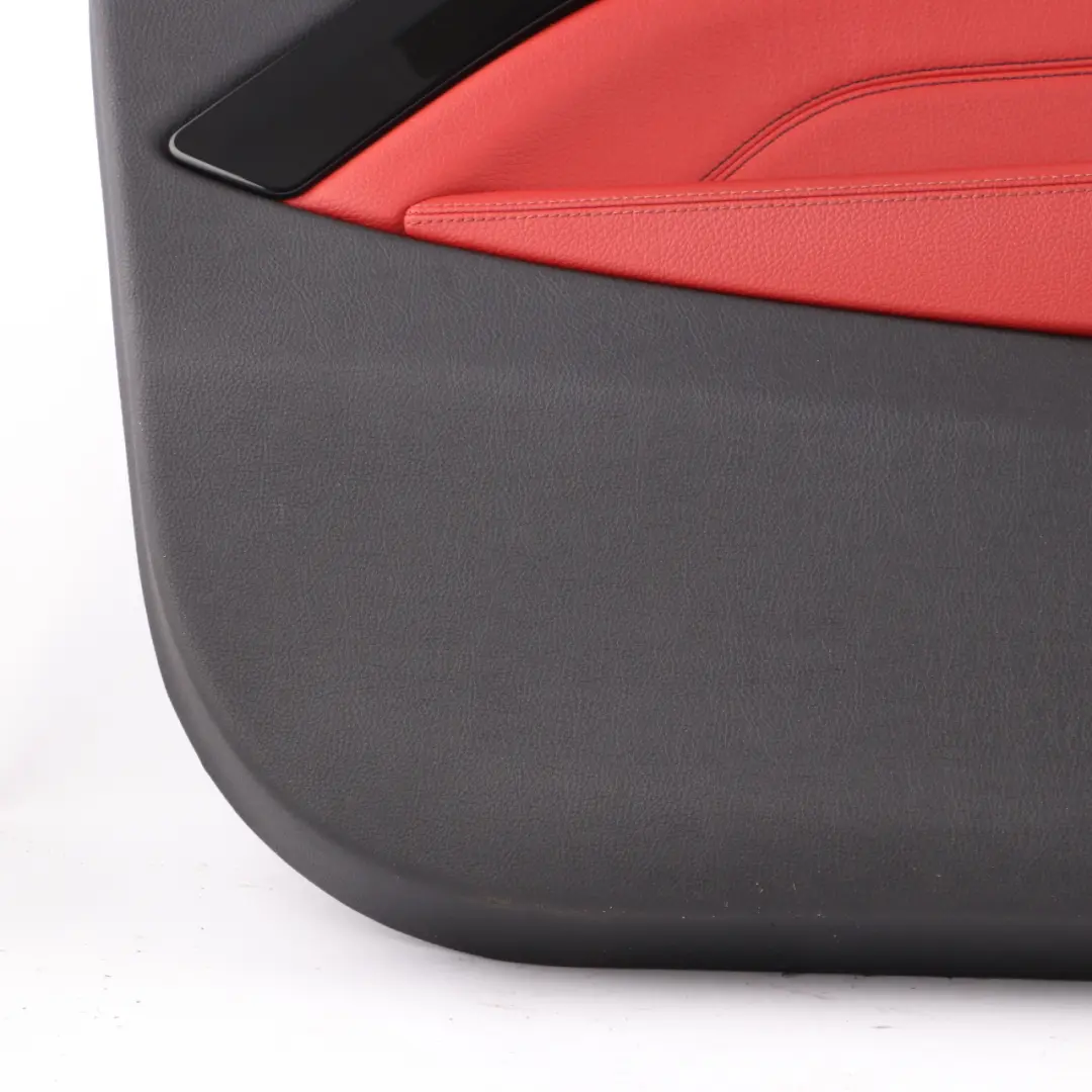 Front Left N/S Door Card Lining Panel Black Red Leather Dakota to BMW F32 F33 with Part number 7389511 BMW F32 F33 Front Left N/S Door Card Lining Panel Black Red Leather Dakota - SKU 7389511 - Part number 7389511